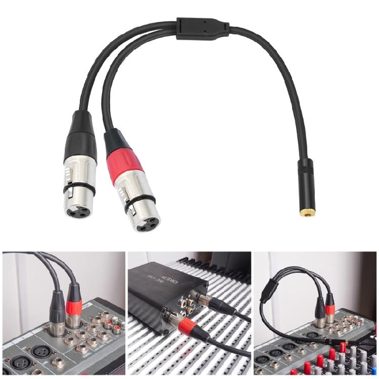 Zuverlässiges 3,5-mm-auf-2-Buchsen-Kabel, Symmetrische Stecker zu Mikrofonkabel, Vergoldete Stecker widerstehen Korrosion