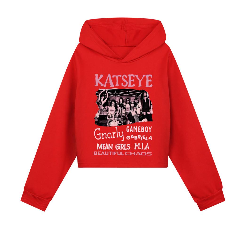 5296 Kids Girls Pop Star KATSEYE Printed Casual Long Sleeves Hoodies