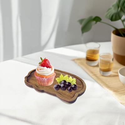 Wood Serving Tray Dessert Plate Elegant Snack Food Dish Platter for Snacks, Veggies,