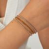 DIEYURO 316L Stainless Steel Golden Three Layers Bracelet Shiny Cubic Zirconia Stackable New Waterproof Jewelry Gift For Women