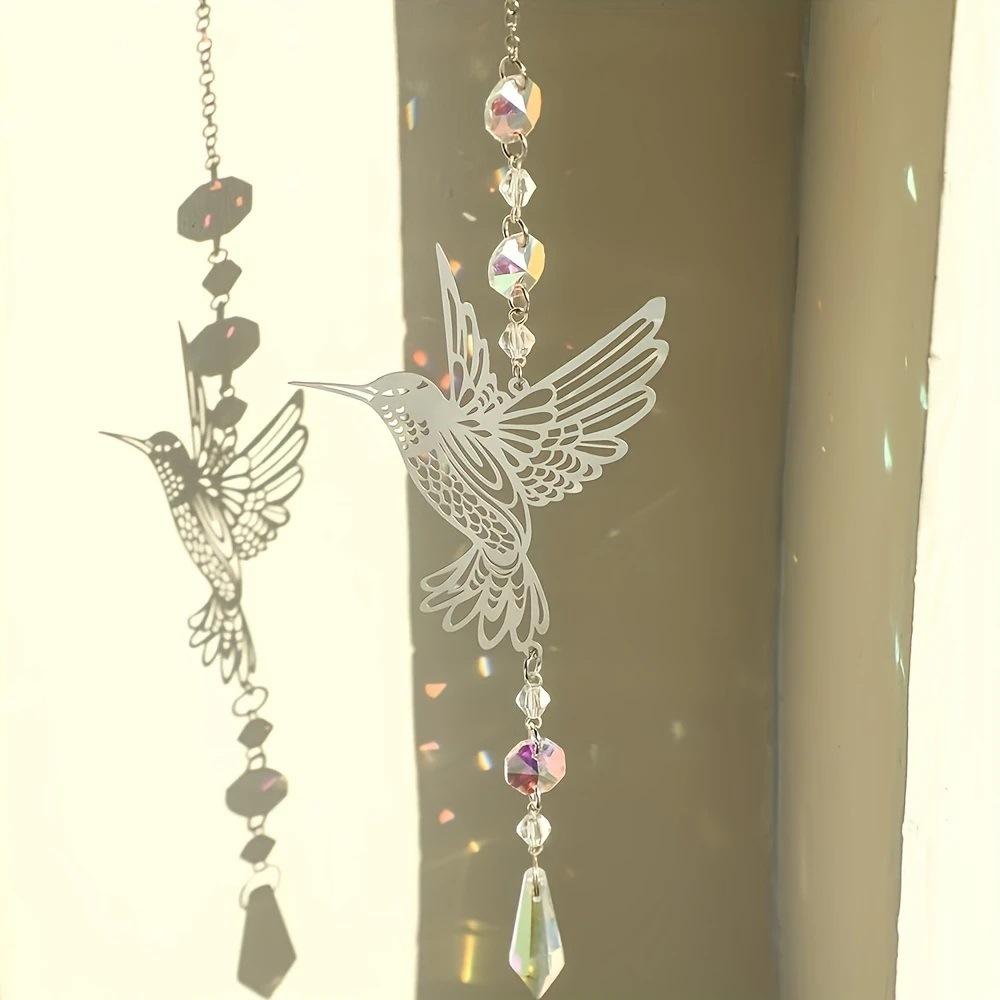 

Wind Chime Crystal Sun Catcher Butterfly Glass Hang Bell Window Room Garden Home Decor Art Ornament Indoor Outdoor Elegant
