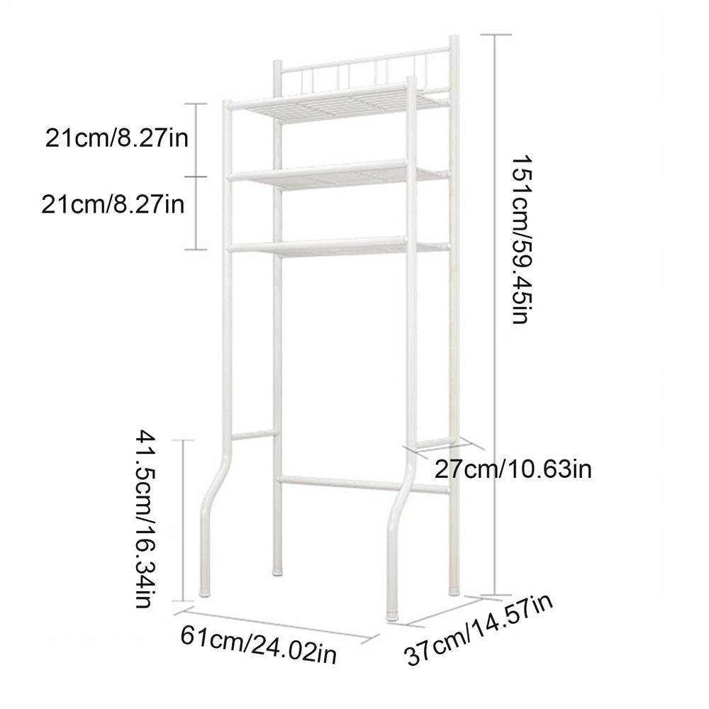 

Over The Toilet Organizer 3-Tier Space Saving Metal Organization Over The Toilet Storage Organizer For Home Apartment Dorm белый