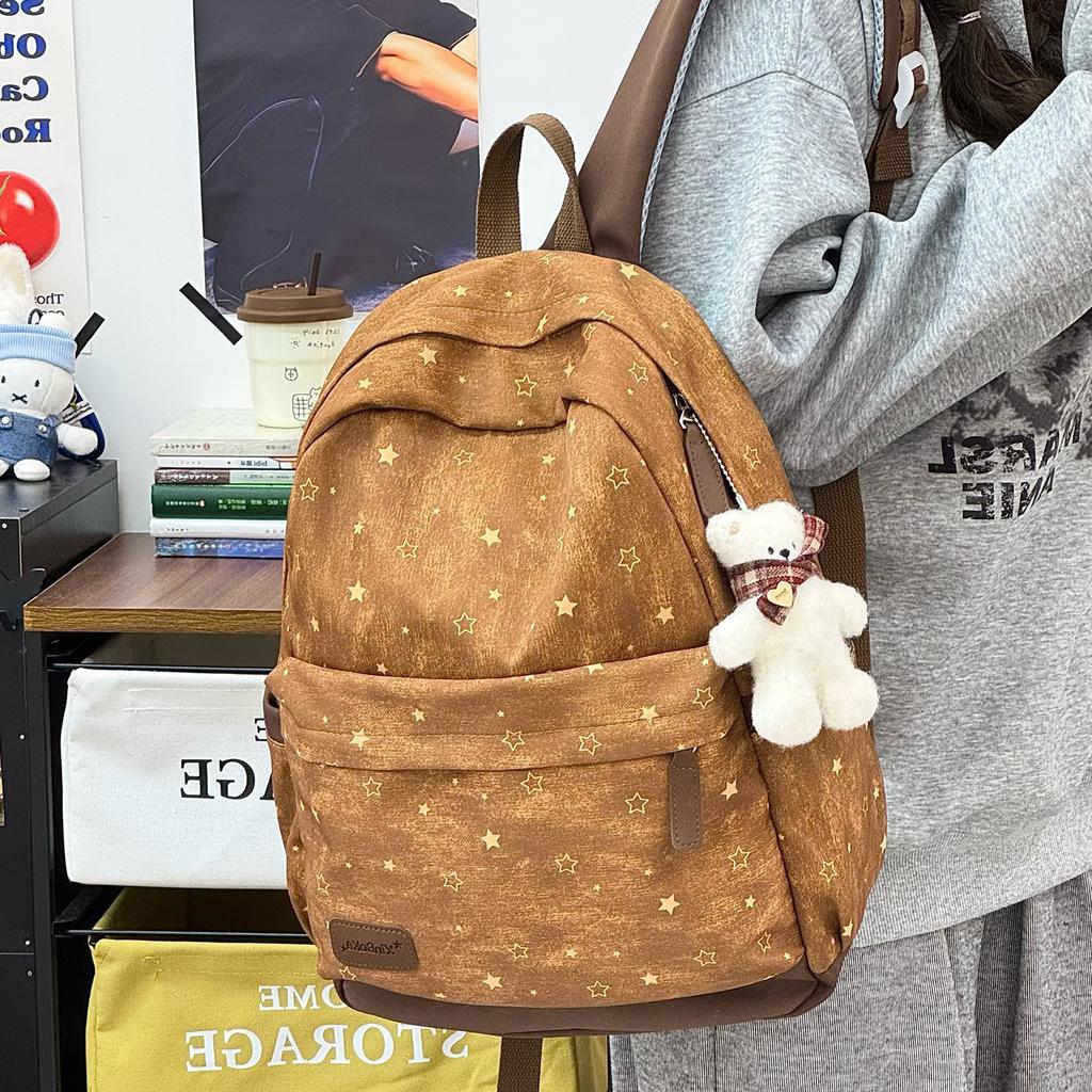 Schoolbag New Schoolbag Primary School Students Korean Version Ins Large Capacity Star Backpack Junior High School Girls Travel Small Backpack