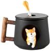 Quality Cartoon Ceramic Mug Cute 3D Shiba Inu Dog Spoon Milk Tea Creative Coffee Cup Men and Women Coffee Cup Gift