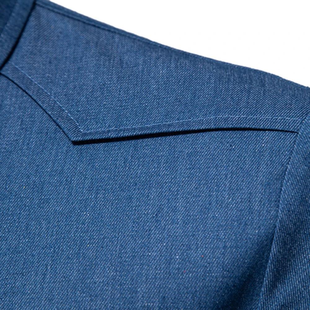 Men's Shirt Casual Long Sleeve Solid Color Men's Slim Fit Business Shirt Tide Two Pockets Cargo Shirts Men Design Simple