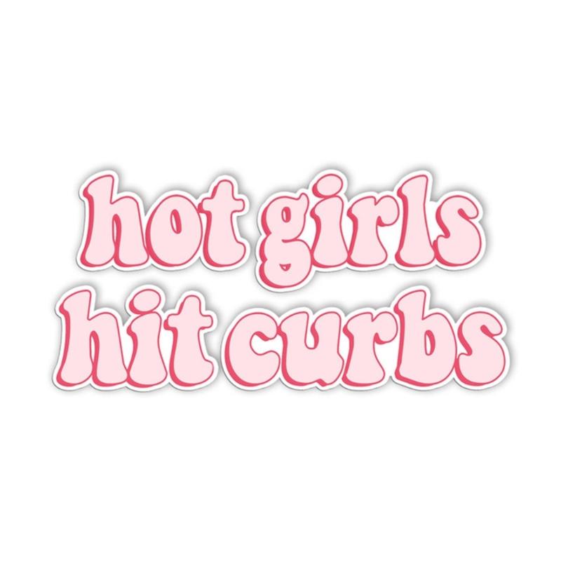 

Car Window Sticker Car Exterior Decal Waterproof Sticker Hot Girls Hit Curbs Decal Car Window Bumper Decors Sticker 1