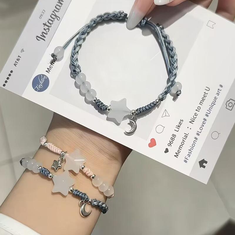 Cute Unique Stylish Couple Hand Rope For Women Men Delicate Chinese Style Star Hand Woven Bracelet Jewelry Accessories Gifts