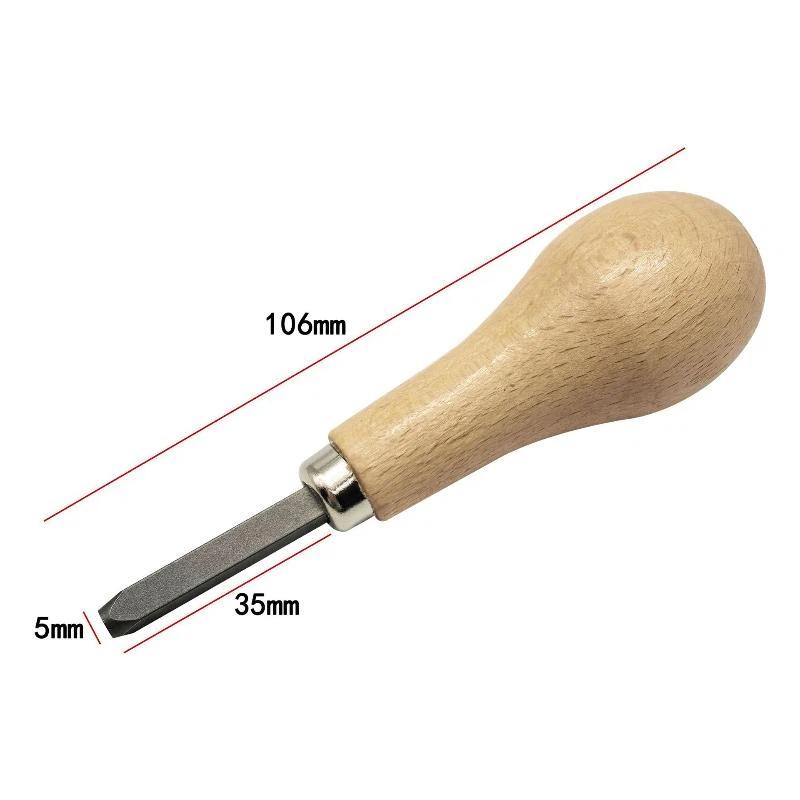 Diamond Bezel Setting Craft Tool Comfortable Wooden Handle Portable Durable Hand Tool for DIY Jewelry Repair Making Projects