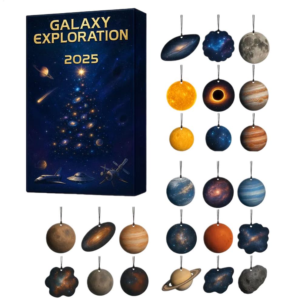 

Space Advent Calendar 2025 24 Days Countdown Galaxy Planets Acrylic Ornaments Set Christmas Tree Decoration Gifts for Kids other