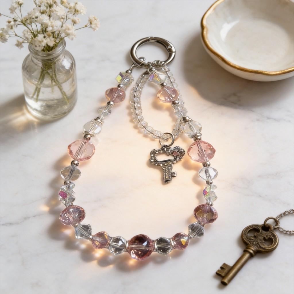 Crystal Cat Keychain Phone Lanyard With Handcrafted Pvc Design For Girls And Boys