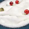 Nordic Simple White Long Pile Christmas Tree Skirt and Decor Set