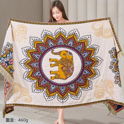 80x160cm Absorpční Rychlý Koupelový Ručník, Květinový Vzor Bavlněná Příze Koupelnové Ručníky Měkký Absorpční Plážový Zábal