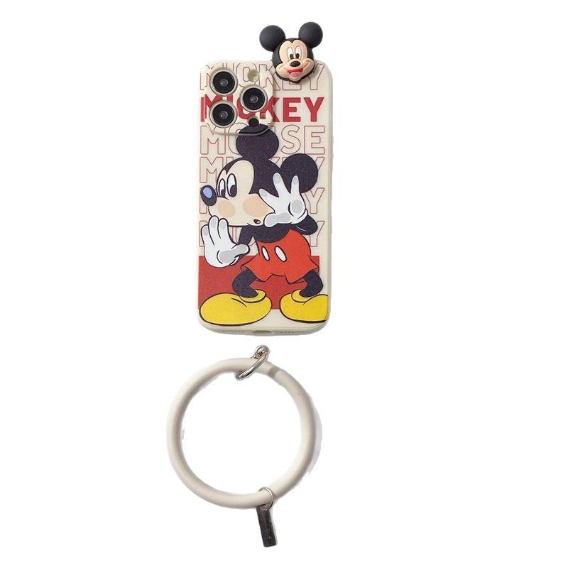 Applicable to Samsung S24FE mobile phone case S25 cartoon lying down A16 waving Mickey Minnie A24 couple soft