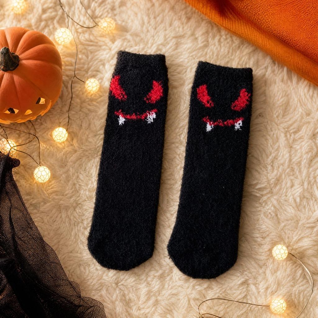 Unisex Halloween Funny Thick Warm Mid-Calf Socks for Fall Winter - Novelty Cute Socks
