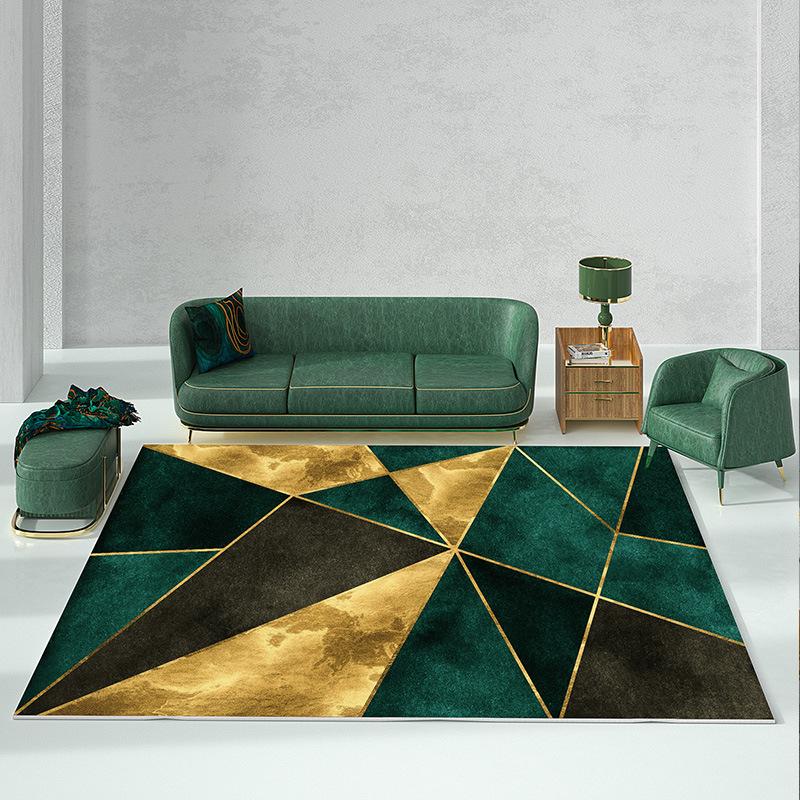 Europese Lichte Luxe Woonkamer Tapijt Gouden Diamant Fluweel Tapijten voor Slaapkamer Huis Decoratie Mat el Grote Oppervlakte Tapijten lounge tapijt 80x160cm