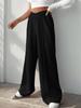 2025 Women's European & American Casual V-Waist Spliced Wide-Leg Pants