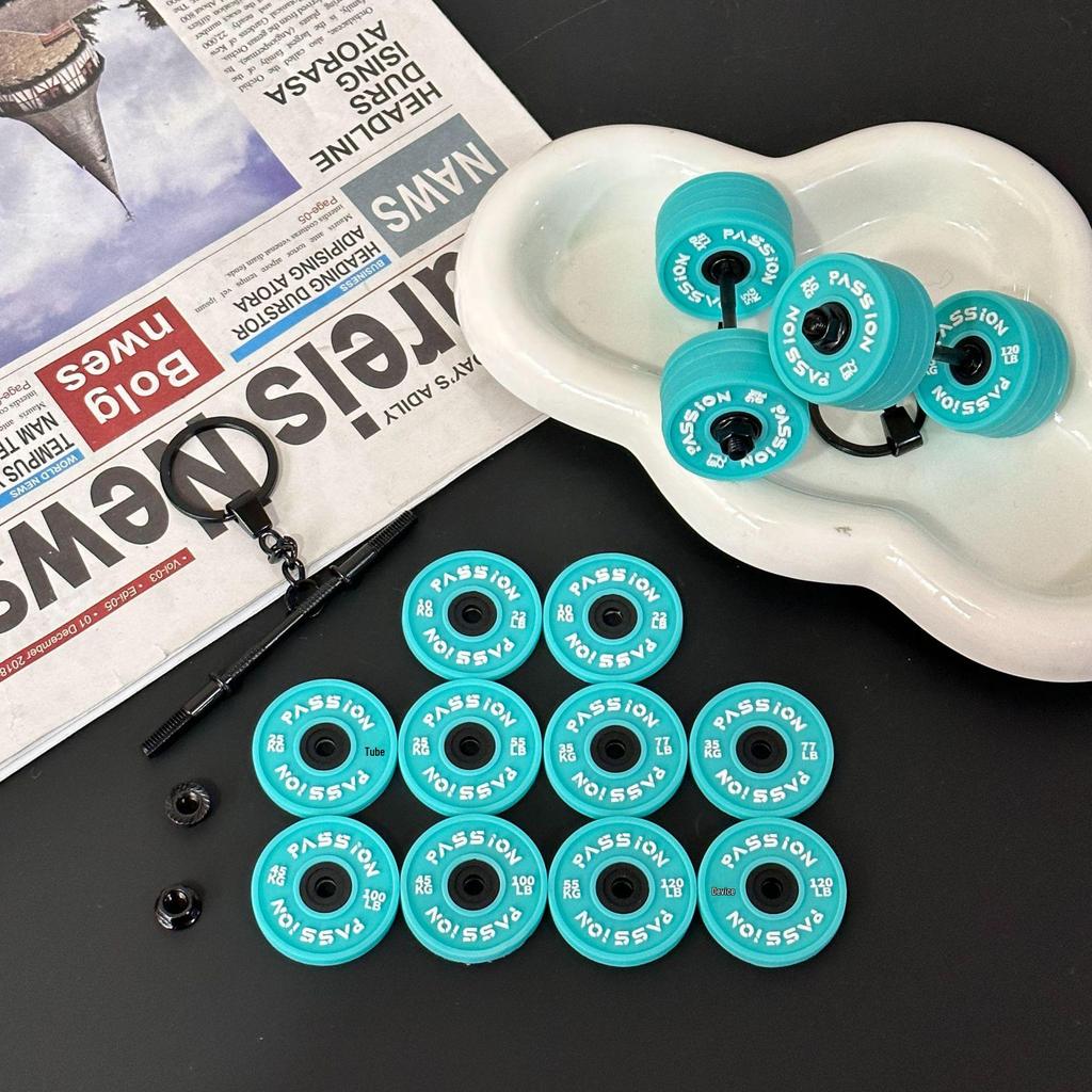 Fitness Series Gummi-Schlüsselanhänger: Hantel- & Kurzhantel-Anhänger für Geschenke