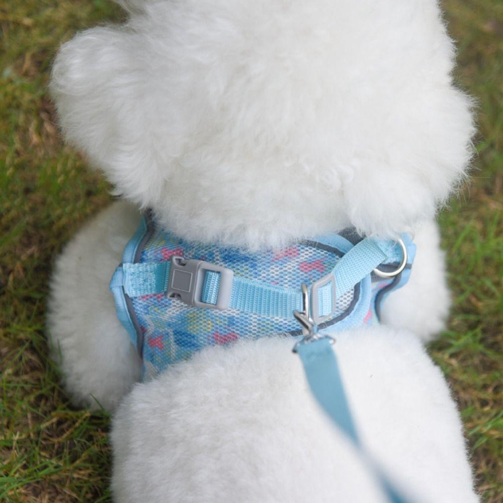 Reflective Pet Vest Style Harness Breathable Pet Chest Strap Dog Harness Leash Set  Chihuahua