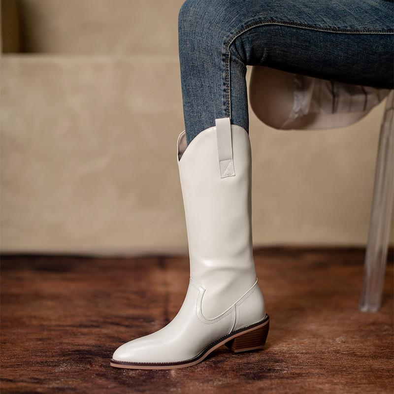 Высококачественные ботинки из коровьей кожи до колена — фото 5