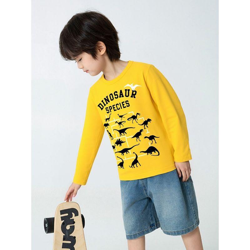 Children's Brand Export Clothing Spring New Arrivals Cartoon Dinosaur Pure Cotton Base Shirt Children's Long-Sleeve T-Shirt for Boys