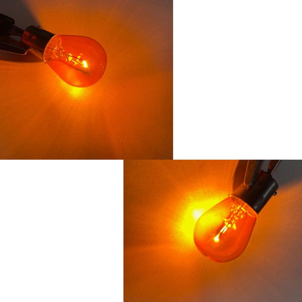 For 24 V / S25 / Halogen / Single Bulb / 180° / Orange / 2 Pieces / Compatible