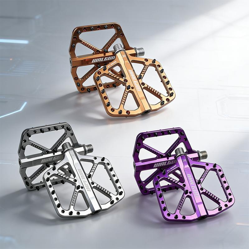 WALGUN Mtb Bicycle Pedals CNC Titanium Alloy Axis Road MTB Bike Pedals DU Bearings Non-slip 110*105mm Single 181g Cycling Parts