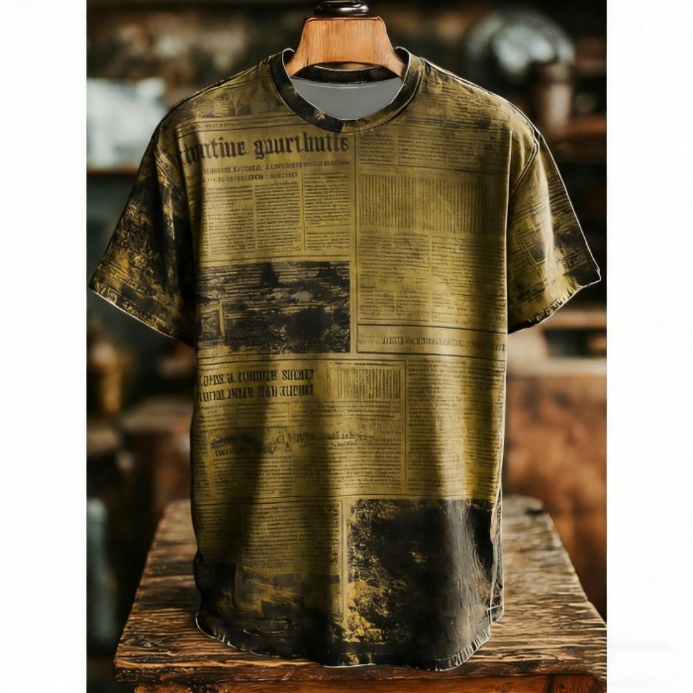 Men's T-Shirts Vintage Print Europe America Fashion Street Short Sleeve Tee Shirts Outdoor Casual Clothing T-shirt Women Tees Tops