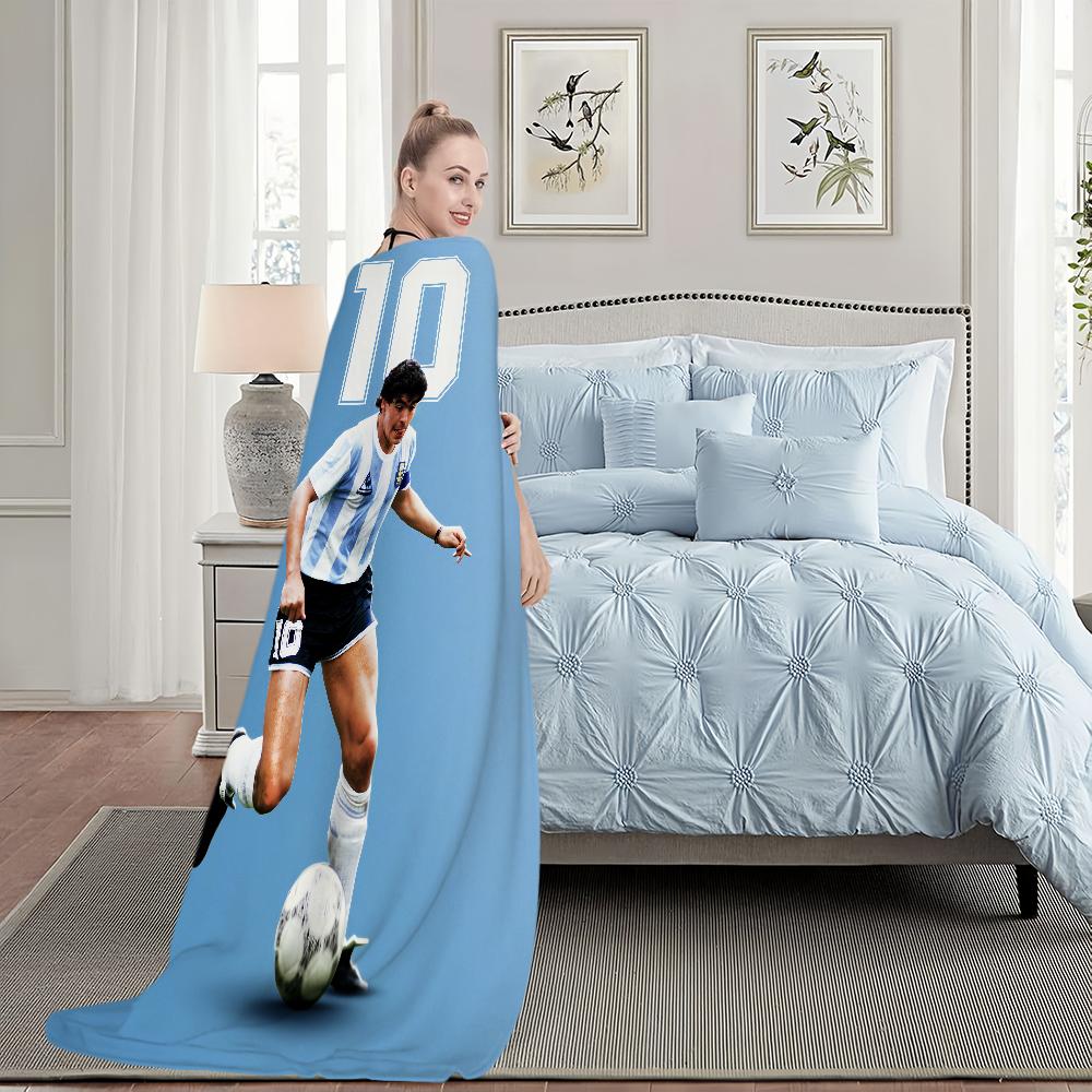 Football Player Blanket Plush Nap Sofa rug D-DiegoS for Living Room Office Bedroom M-MaradonaS Birthday Home Travel Kid Gifts