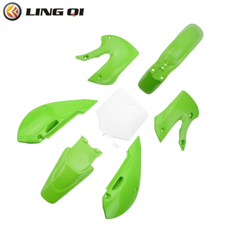 KLX110 Motorcycle Parts Dirt Bike Plastic Fairing Fender Kit and Number Plate For KLX 110 KX65 DRZ110 RM65