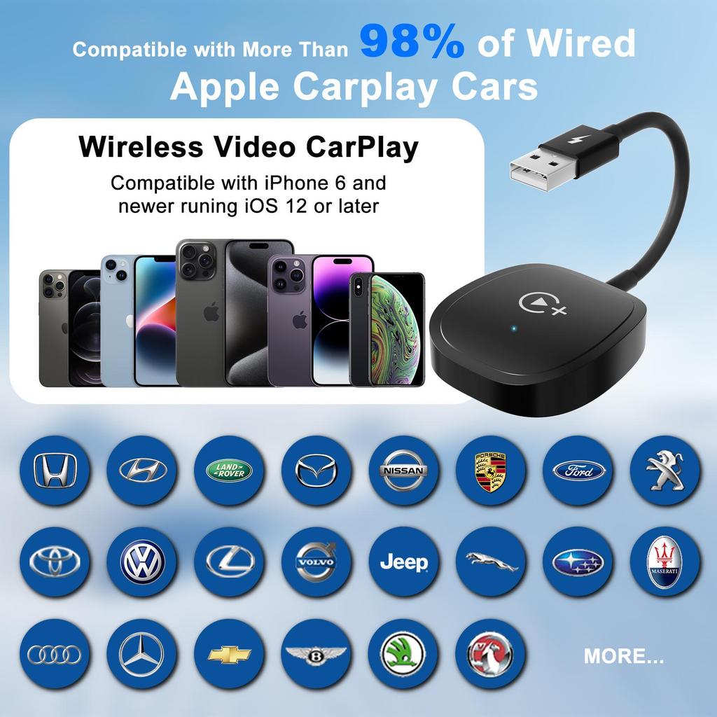 Wireless CarPlay & Android Auto Adapter Box