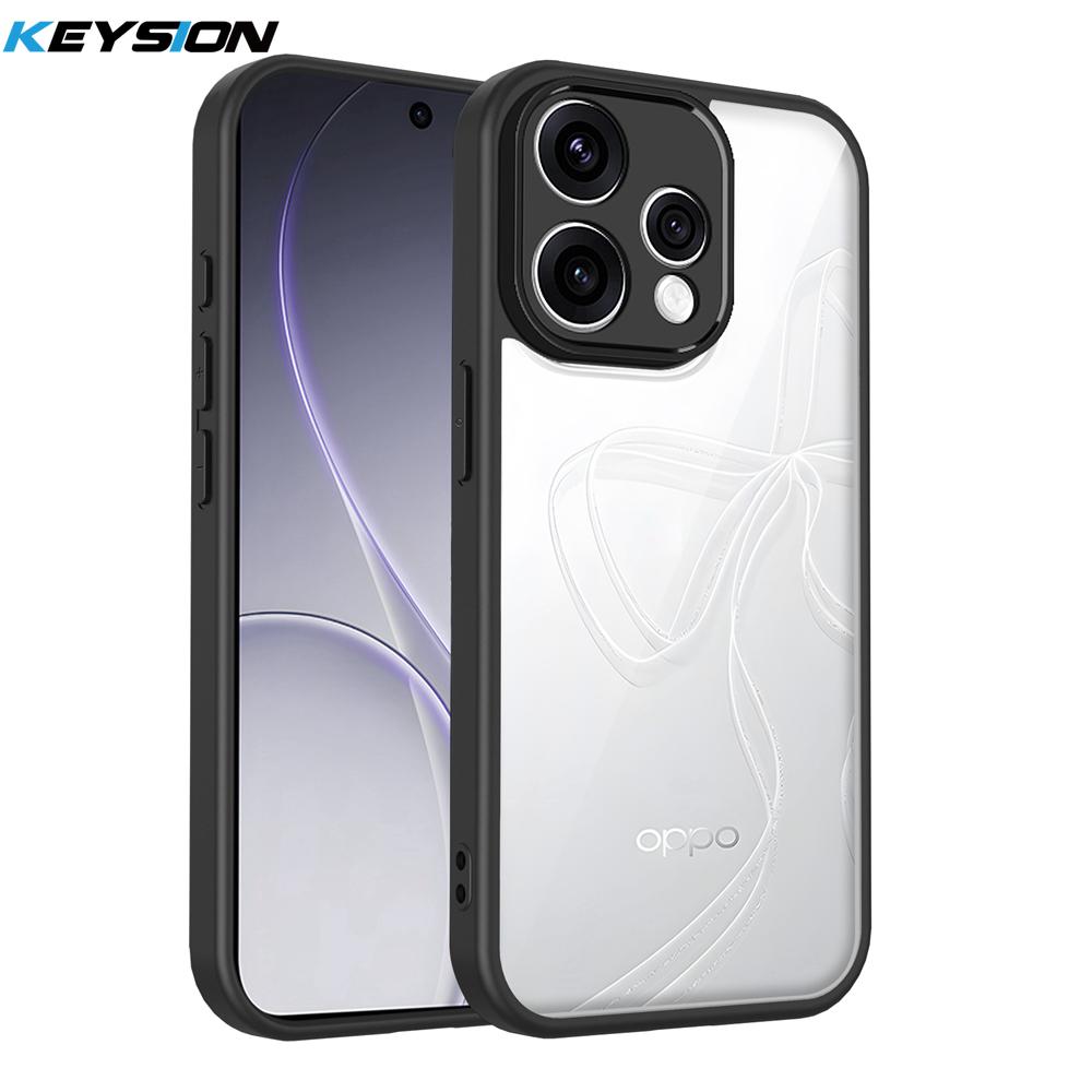 KEYSION Transparent Phone Case for OPPO Reno15 Pro Max 5G Soft Silicone+PC Clear Shockproof Phone Back Cover for OPPO Reno15 F 5G