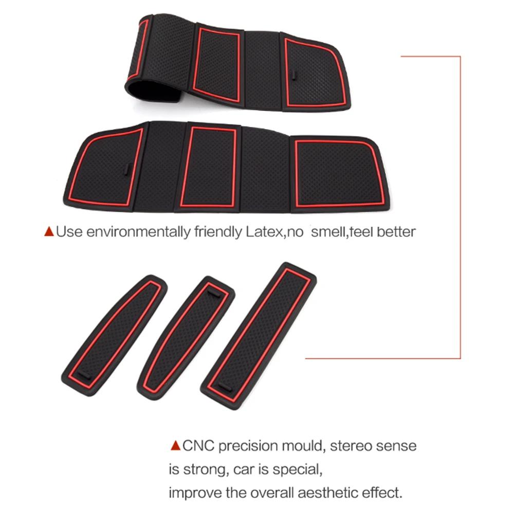 Car Door Groove Mat for Ford Ranger 2015 - 2025 Anti-Slip Rubber Coaster Gate Slot Pad 19Pcs Silicone Mats Accessories