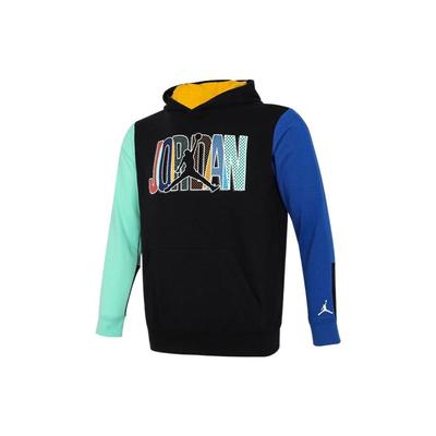 Color Block Casual Pullover Hoodie Kids Hoodies Black DO5349-010