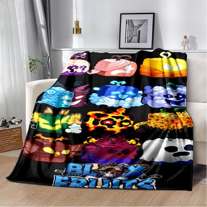 29 Style New B-Blox Fruit Cartoon Flannel Blanket,Soft Throw Blanket for Home Bedroom Bed Sofa Travel Cover Kid Gift