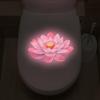 Pink Luminous Lotus Toilet Stickers, Chinese Zen-style Bathroom Decoration Stickers