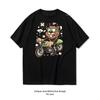 Retro Style Bear On Motorcycle Cotton T Shirt Unisex Adult Couple Streetwealtops Tee Short Sleev Casual