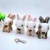 Cute Plush Bunny Keychain Pendant Fluffy White Rabbit Doll Backpack Decoration Gift For Girls