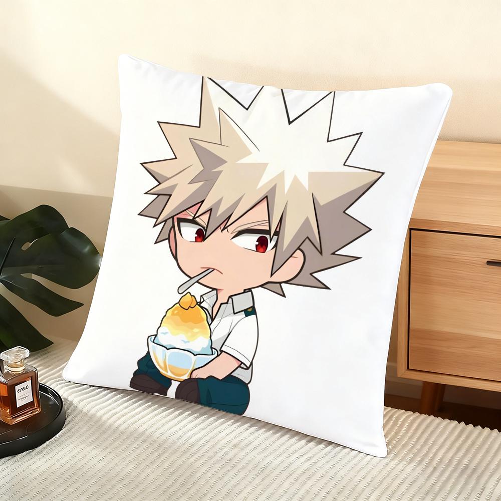 M-My H-Hero Academia Bakugo Cushion Cover Soft Short Plush Pillow Cover Smooth Cozy Texture Aesthetic Cushion Case Home Decor