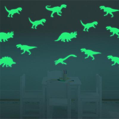 9 Adet/Set Karanlıkta Parlayan Işıklı Dinozor Çıkartmaları Çocuk Odası Duvar Sanatı Dekorasyonu