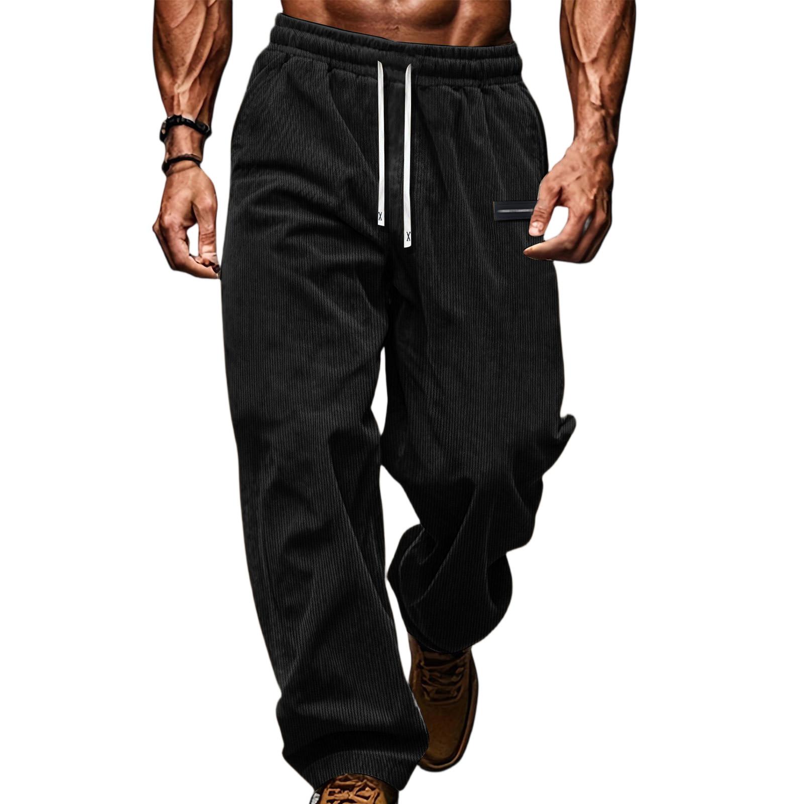 

Мужские Свободные Повседневные Брюки с Широкими Штанинами M чёрный