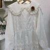 Huimei 1116 summer new women's lapel Japanese shirt loose shirt top cardigan Mori embroidery literary style