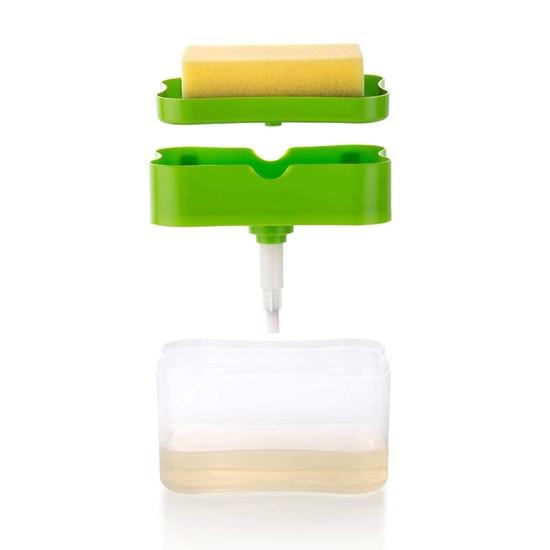 ARTH Plastic 2 in 1 Soap Dispenser for Kitchen, 400 ml, Multi Color