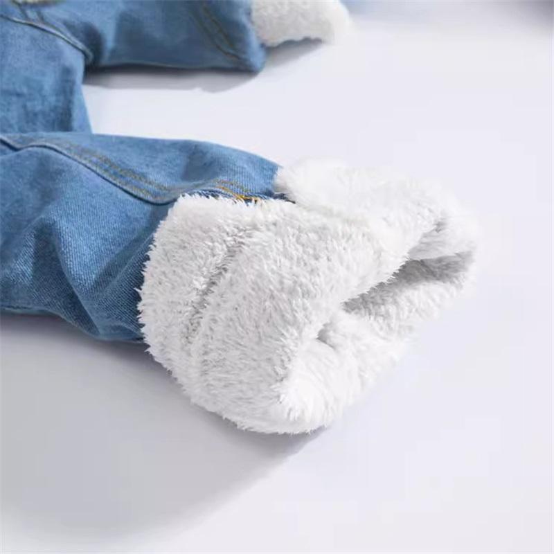 Men's Winter Plus Size Light Color Lamb Wool Denim Coat Slim Fit Thickened Fleece Jacket Warm Outerwear