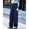 Demana Spring Autumn Navy Blue Slim-Fit Tapered Casual Pants