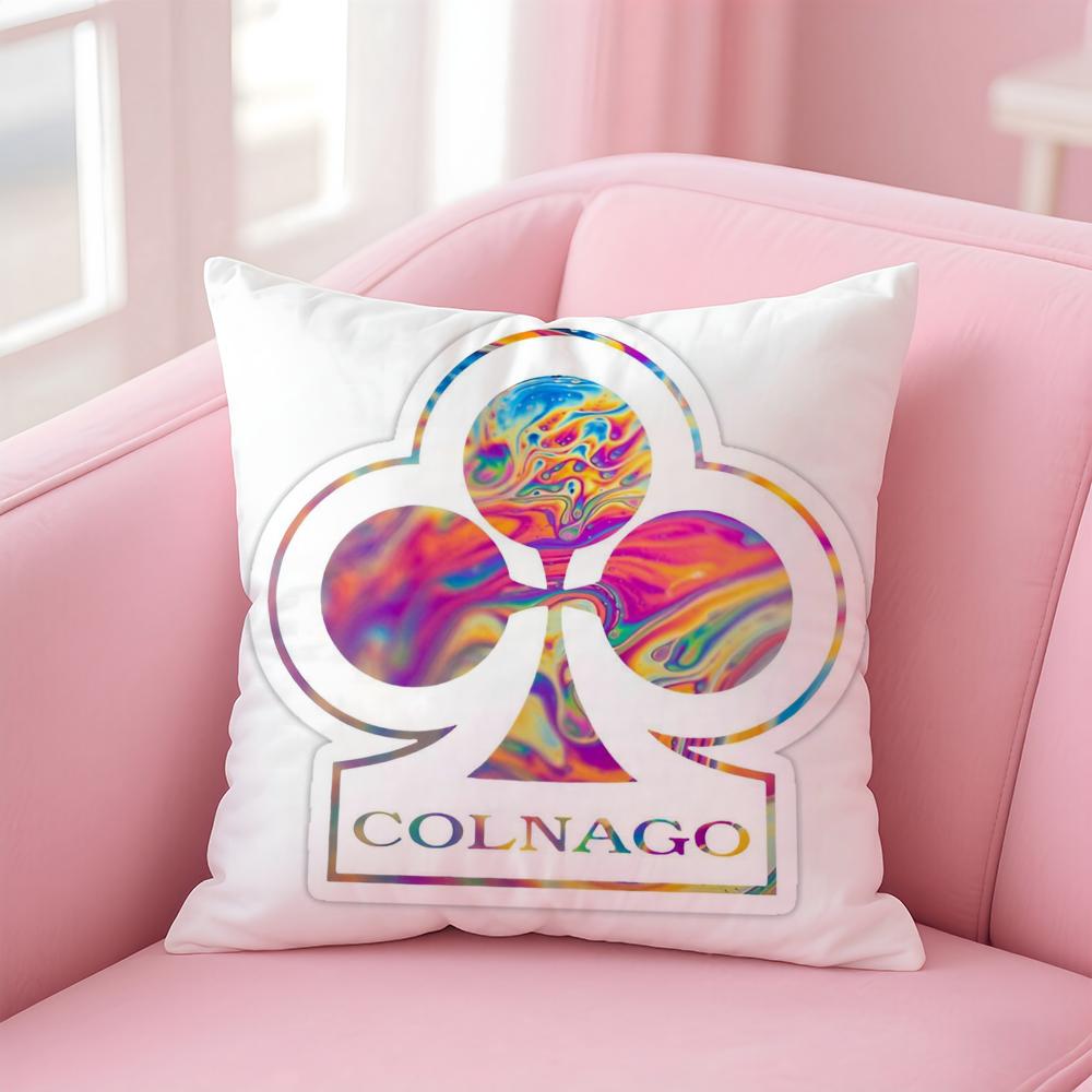Racing C-ColnagoS Bicycle Logo Cushion Cover Pillowcase Short Plush Invisible zipper Room Sofa Cushion Cover