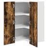 Hanging Corner Cabinet Smoked Oak and White 57 x 57 x 80 cm