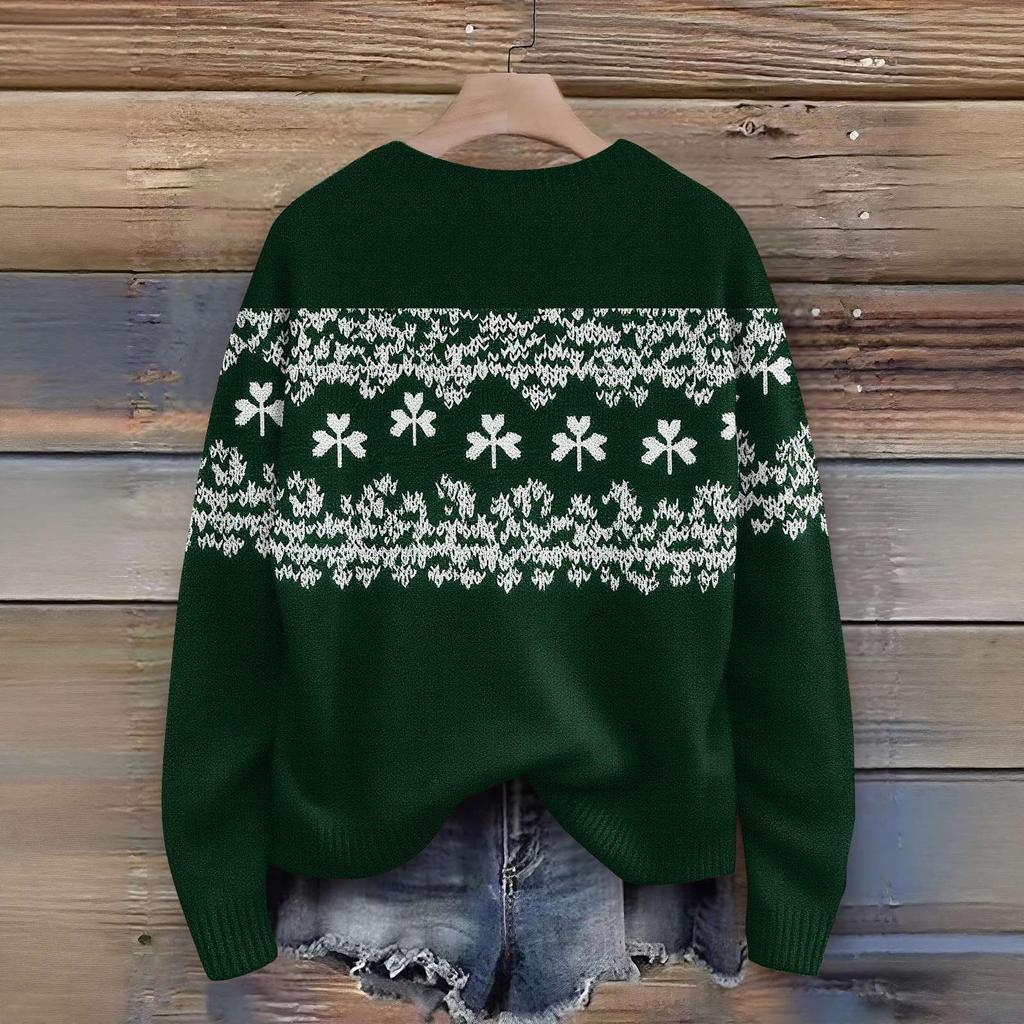 Women'S St. Patrick's Day Sweater Cute Fun Patrick's Day Sweater Spring  Long Sleeve Knitted Sweater