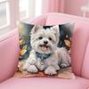 WWest Highland White Terrier Cushion Cover Pillowcase Short Plush Invisible zipper Room Sofa Cushion Cover