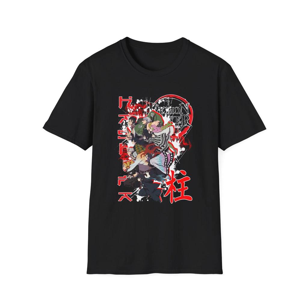 Demon Slayer Hashira T-shirt Men Anime Characters Graphic Oversized Tee Casual Streetwear