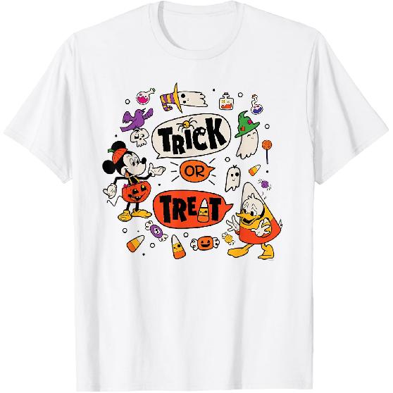 Disney Mickey Mouse Donald Duck Trick or Treat Halloween T-Shirt